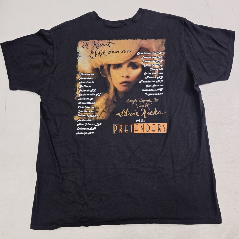 Stevie Niks 24 Kart Gold‎ Tour 2017 Stevie Nicks Concert T-Shirt Men's Sz XL - Picture 4 of 6